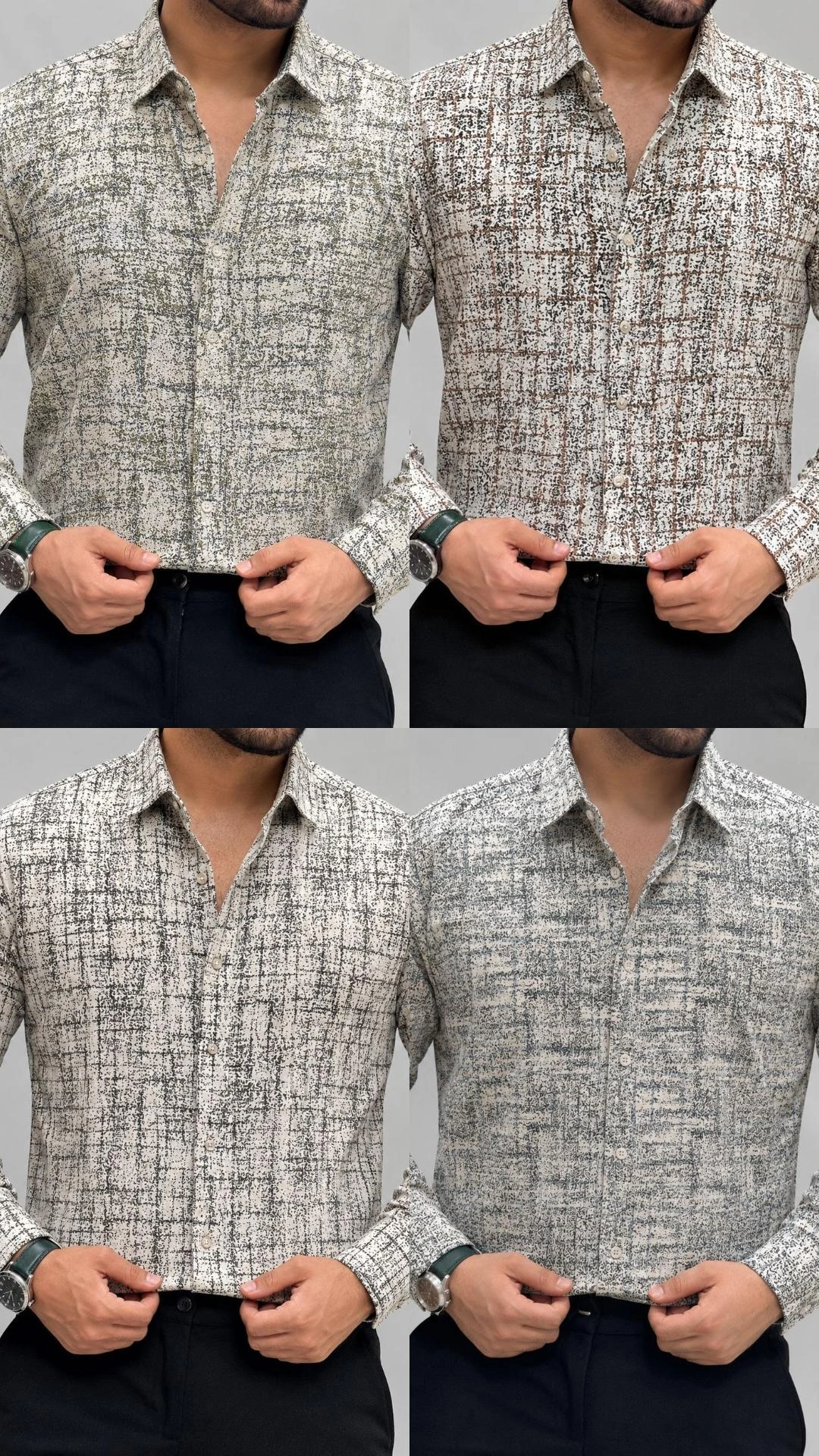 پیراهن دنیم سفید طرح دار 3XL پارچه دنیم