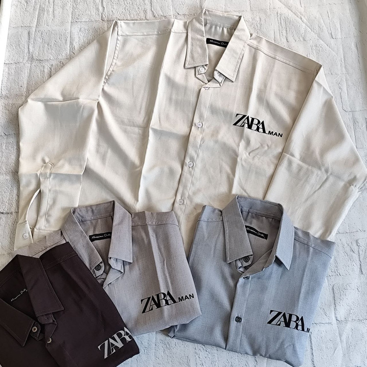 پیراهن مردانه پارچه بزیاق آستین بلند قواره باکسی ZARA